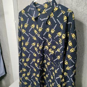 Lot of 2 Phat Farm Long Sleeve Button Up Shirts All Over Print Men's Size XXL